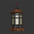 Classic Pagoda Style Copper Lantern With Glass Panels And Ornate Decorative Base