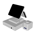 Modern Commercial POS Terminal With Touchscreen Display Receipt Printer And Base Unit 3d model