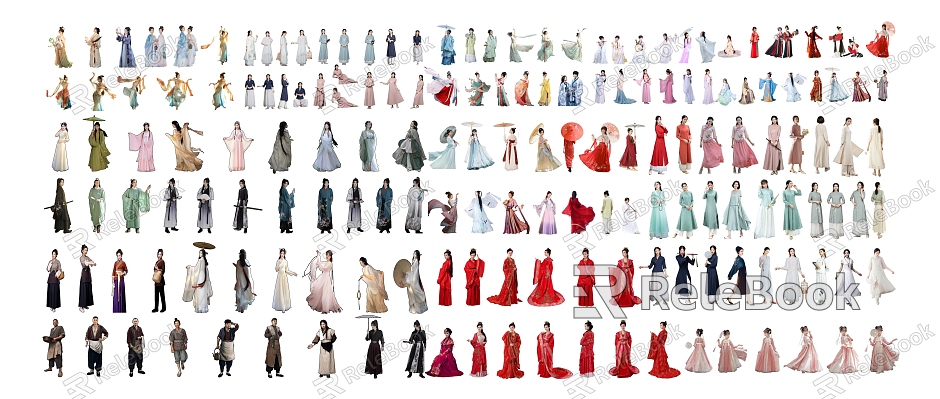 New Chinese-style Multi-character Combination Hanfu model