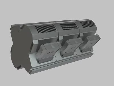 Gray Industrial Equipment With Multiple Vents Modules Compact Structure And Durable Housing Design 3d model
