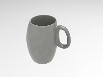 Modern Grey Ceramic Cup With Minimalist Design And Comfortable Handle Grip 3d model