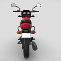 Red Motorcycle with Black Seat Wheels and Classic Design Features