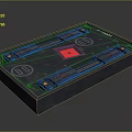 Spacecraft Control Panel Design With Black Surface And Red Square Interface For Astronaut Missions