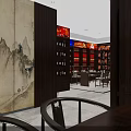 Tobacco and Alcohol Store Interior with Shelves Product Displays and Modern Counter