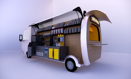 Net red milk tea car snack stand 3d model