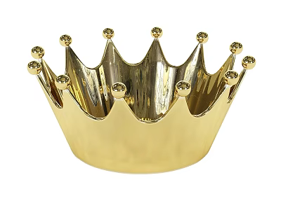 Stylish Golden Crown Shaped Ceramic Wall Decor For Home Interior Design 3d model