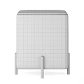 Modern Upholstered Ottoman Footstool With Black Metal Legs In Various Colors