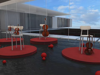 Modern Mei Chen Quartet 3d model