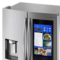 Stainless Steel Refrigerator Freezer With Smart Display And Multi Door Spacious Interior Design