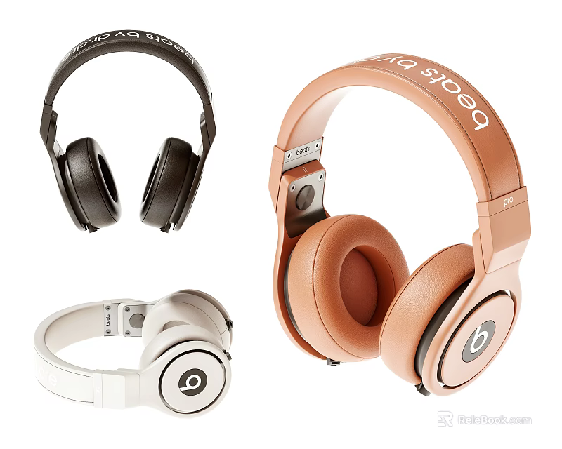 Stylish Beats Headphones Collection With Multiple Colors Styles And Comfortable Earpads 3d model 