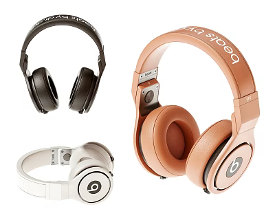 Stylish Beats Headphones Collection With Multiple Colors Styles And Comfortable Earpads 3d model