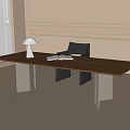 Modern Desk and Chair Combination Leisure Chair Single Chair Desk Lamp 3d model