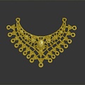 Modern Pendant Gold Pendant Gold Jewelry 3d model