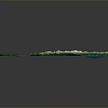 3D Topographic Terrain Model With Green Vegetation Mountain Ranges And Blue Water
