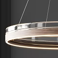 Modern Pendant Light With Wooden Ring And Transparent Glass Shade Design