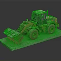 Yellow Construction Loader Model With Large Wheels And Gray Display Base