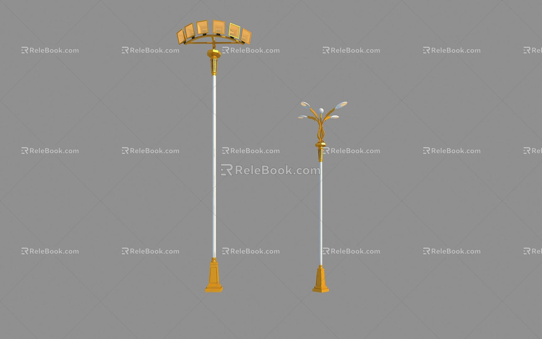 Street lamp high pole lamp European street lamp 3d model