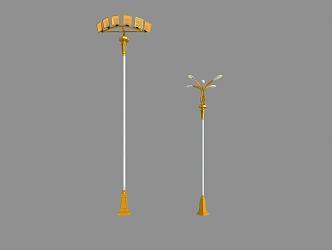 Street lamp high pole lamp European street lamp 3d model