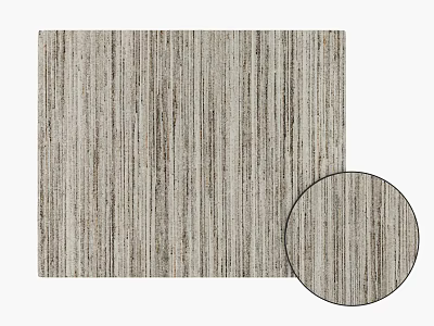 Square Carpet With Textured Striped Pattern In Natural Beige And Gray Tones For Living Room 3d model