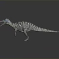 Realistic 3D Dinosaur Model With Open Mouth Blue Head Red Snout And Striped Body