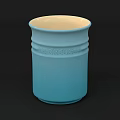 Blue Ceramic Cup With White Rim And Engraved Borgue Letters Design