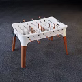 Modern White Foosball Table With Wooden Legs For Home Entertainment