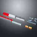 Scenic Landscape Model Built With Red White Grey Curved And Yellow Building Blocks