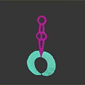 Ancient Style Metal Sculpture With Linked Rings And Textured Circular Base