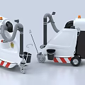 Intelligent Industrial Cleaning Machines White Black Design With Red White Stripes And Suction Buckets