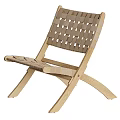Natural Solid Wood Woven Strap Folding Outdoor Leisure Chair For Patio And Garden Daily Enjoyment