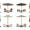 Outdoor Sunshade Canopies with Various Styles and Outdoor Tables and Chairs