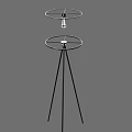 Modern Black Floor Lamp With Three Legged Stand And Cylindrical Lampshade