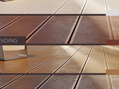 Premium Siding Components With Wooden Metal Panels And Textured Patterns 3d model