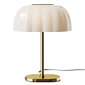 Modern Table Lamp With White Pleated Lampshade And Gold Metal Stand