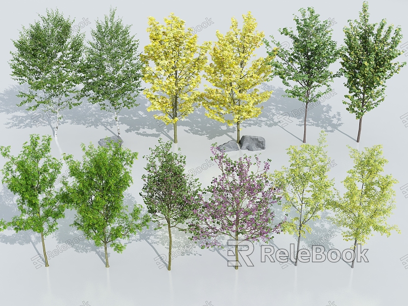 Landscape Trees Street Trees Courtyard Landscape Trees Arbor model