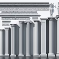 Classic Roman Columns With Fluted Shafts And Decorative Capitals For Architectural Design