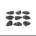 Natural Stone and Wood Decorative Crafts Featuring Diverse Shapes and Textures