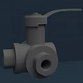 Brass Valve With Silver Top Handle And Three Way Connection Ports