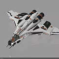 Sleek White Cosmic Spaceship With Modern Design Black Orange Details And Engines