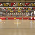 Modern Indoor Sports Fitness Facility With Basketball Court And Running Track