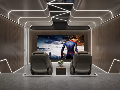 modern video room 3d model
