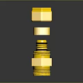 Yellow Mechanical Components Stacked With Hexagonal Nut Seal Ring And Fitting