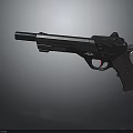 Modern Futuristic Pistol With Sleek Black Metallic Body And Ergonomic Grip Design