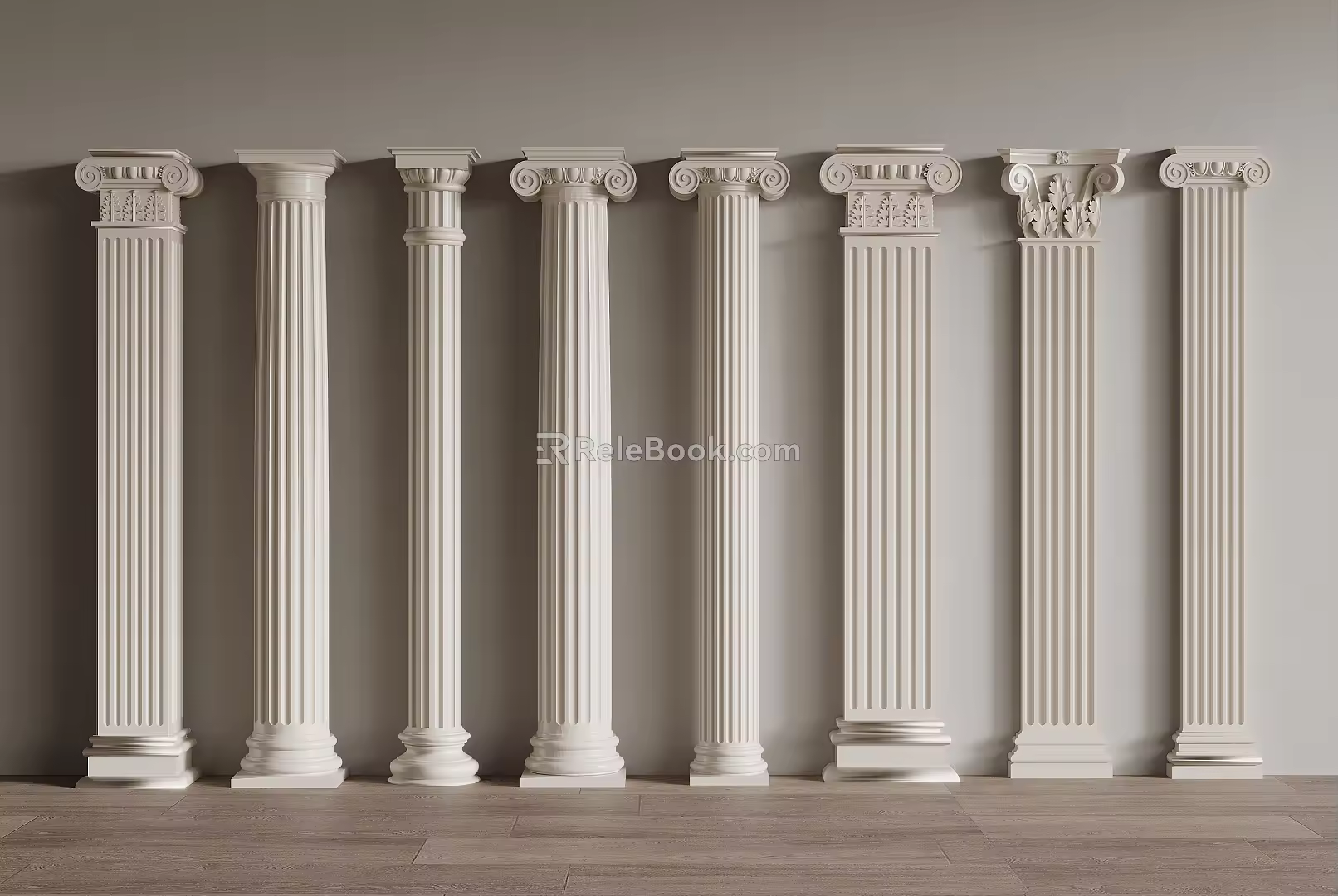 French Roman Column Square Column 3d model