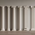 French Roman Column Square Column 3d model