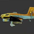 Colorful Space Themed Toy Airplane Model With Vibrant Yellow Blue Design And Playful Details