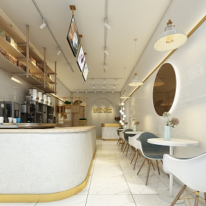 Nordic Milk Tea Shop Luxury 3d model