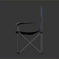 Blue Portable Folding Leisure Chair With Metal Frame For Outdoor Activities