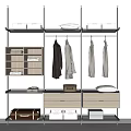 Modern Open Wardrobe Interior Design With Hanging Coat Shirts Drawers And Storage Shelves