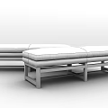 Minimalist Sofa Bench With Beige Cushion And Black Wooden Frame Design